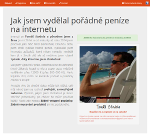 Tomáš Stodola - web fiktivního obchodníka